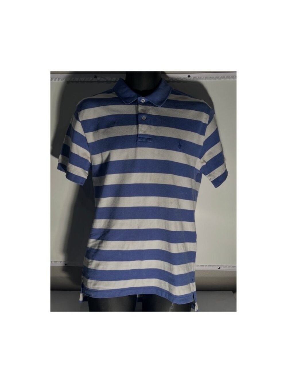 Blue & Off-White Striped Cotton Top